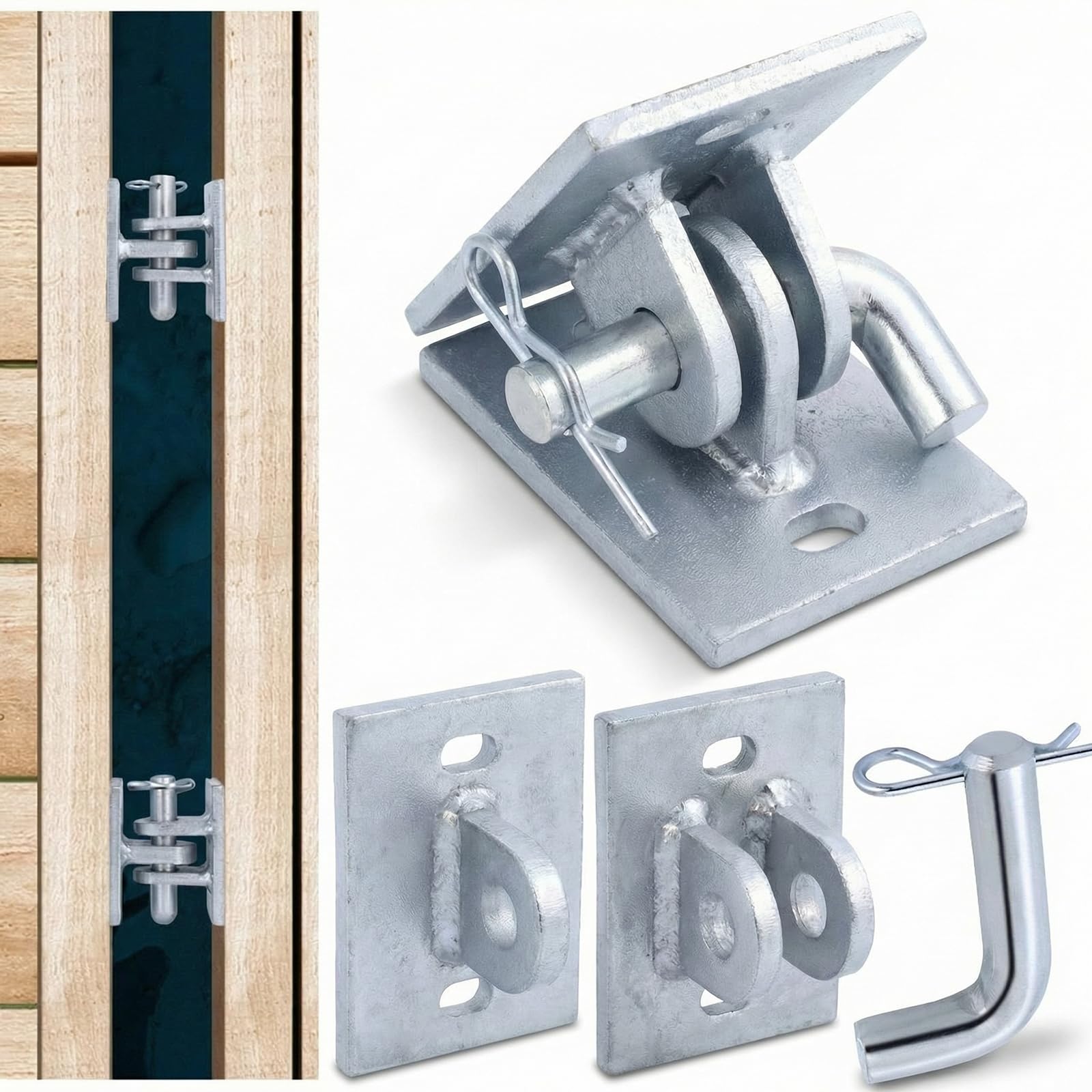 DaisyInner Floating Dock Hardware Stationary Dock Connector Hinge Kit Heavy Duty Boat Accessories 7/16 Holes Galvanized Steel 