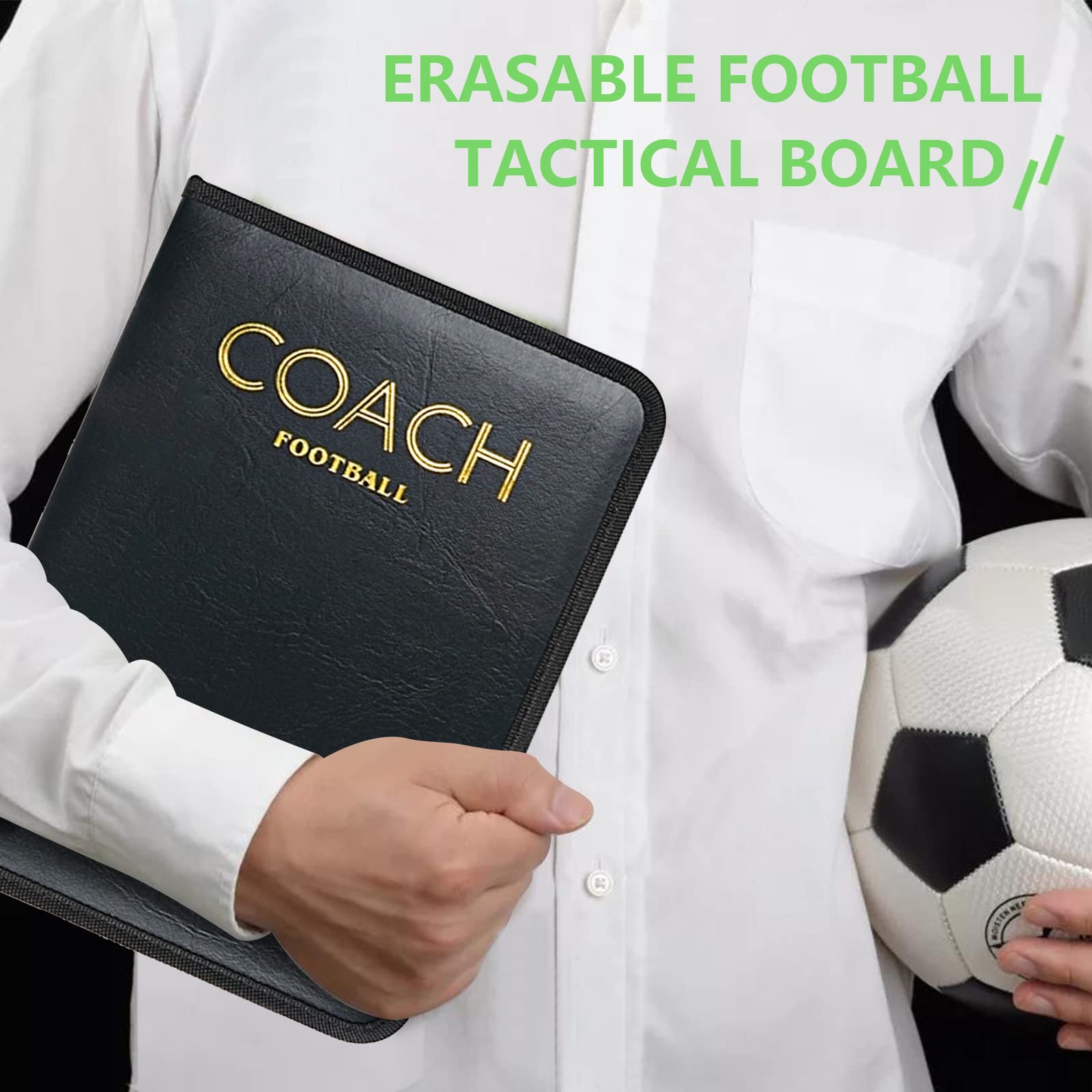Roseflower Soccer Coaching Board, Magnetic Soccer Tactics Strategy Board, Erasable Coaches Clipboard With Magnets And Marker Pen