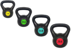 Fitvids Wide Grip 3-Piece Kettlebell Exercise Fitness Weight Set, Include 5 Lbs, 10 Lbs And 15 Lbs, Set Of 3 Kettlebells