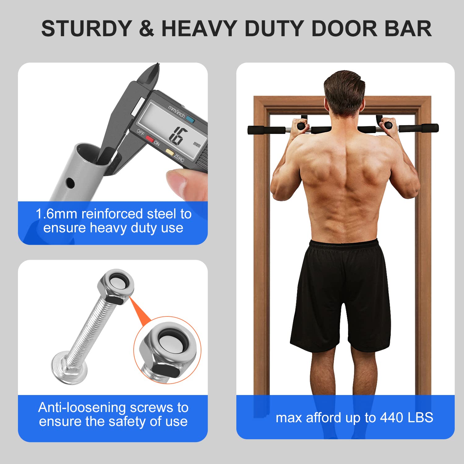 Chin Up Bar Pull Up Bar On Door For Home Fitness Exercise Bar