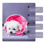 Wz Pet Adjustable Dog Cat Cone,Soft Recovery Cat Cone Collar,Dog Protective Collar For Cats And Puppy Surgery,Pink,Small