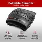 Fincci Pair 26X4.0 Fat Bike Tires 100-559 Foldable Fat Tires For Road Mountain Mtb Mud Dirt Offroad Bike Bicycle - Pack Of 2