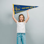 Rico Industries Nba Basketball Golden State Warriors Personalized - Custom 12'' X 30'' Soft Felt Pennant - Ez To Hang