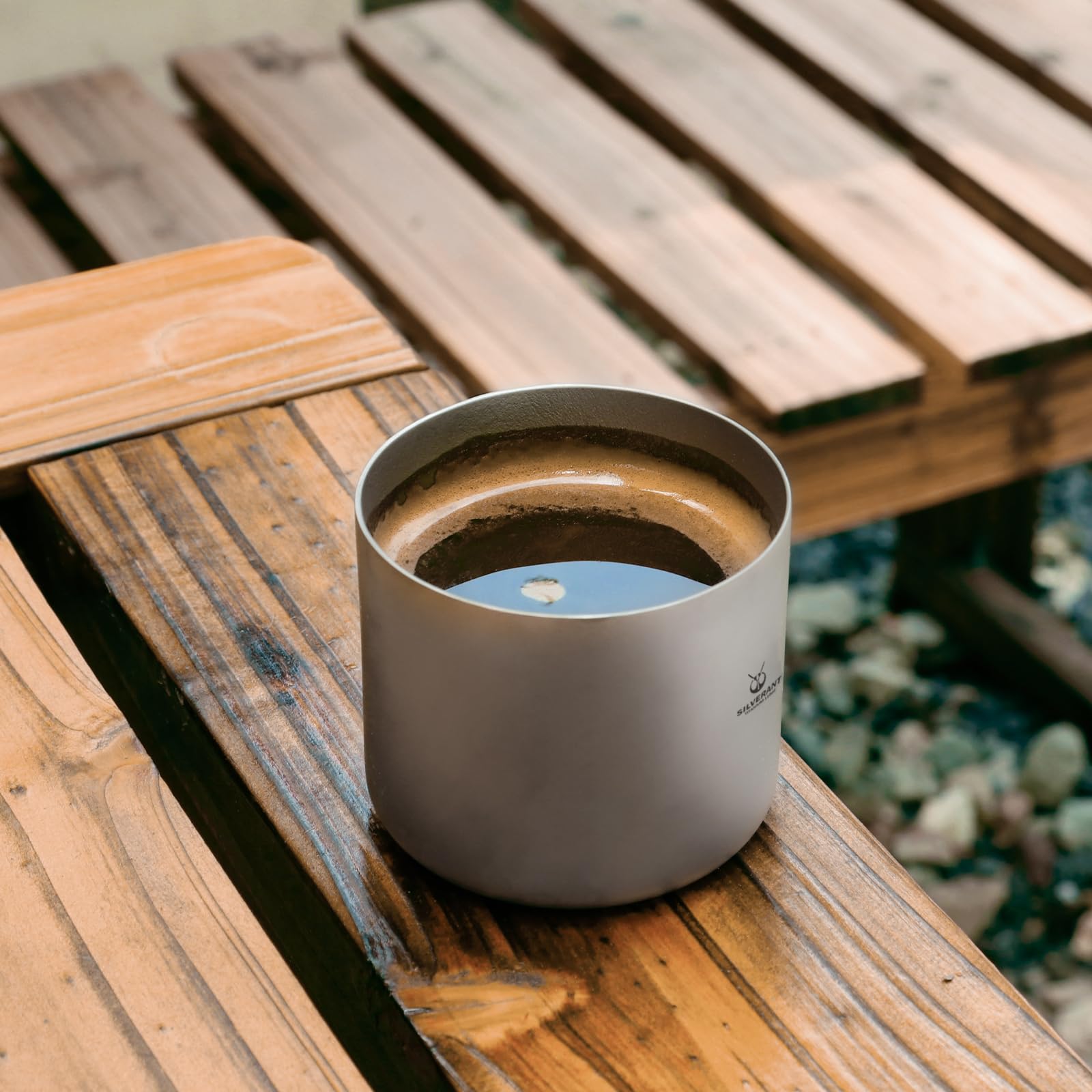 Silverant Camping Mug Titanium Double Wall Coffee Tea Cup (110Ml Double-Wall Cup)