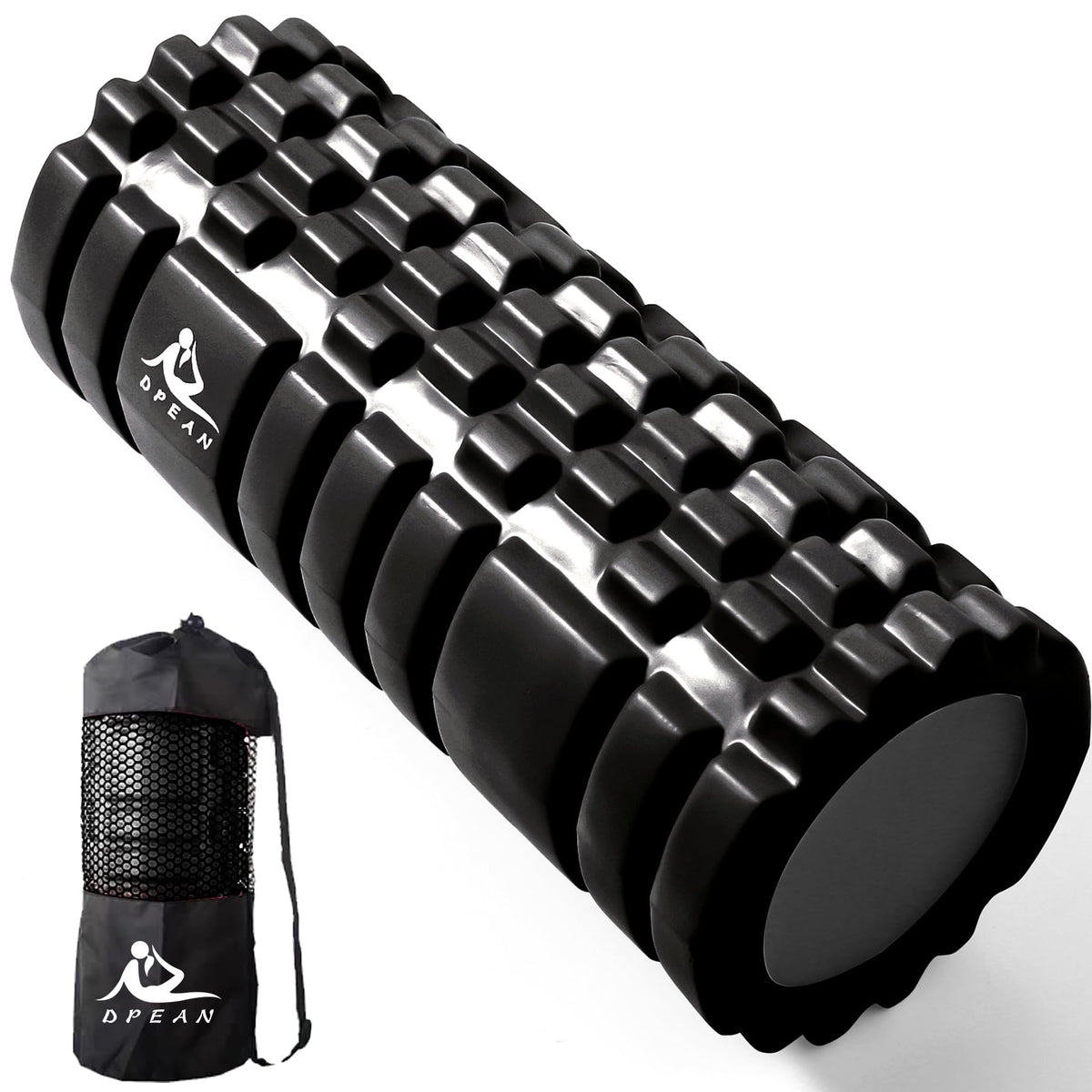 DPEAN Foam Roller, Solid, NonBreaking, Grid Solid Core, Unbreakable, 3 Types of Textured Designs, Yoga Roller, Home Training, E
