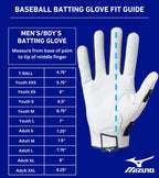 Mizuno Mvp Youth Tee Ball Batting Glove, White-Pink, T-Ball