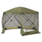 Clam Pop Up Screen Tent, Outdoor Camping Gazebo Canopy, Escape, 11.5', Green - Heavy-Duty Portable Screened Shelter With Netting