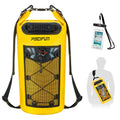 Piscifun Dry Bag, Waterproof Floating Backpack 20L with Waterproof Phone Case for Boating, Kayaking, Fishing, Yellow 20L