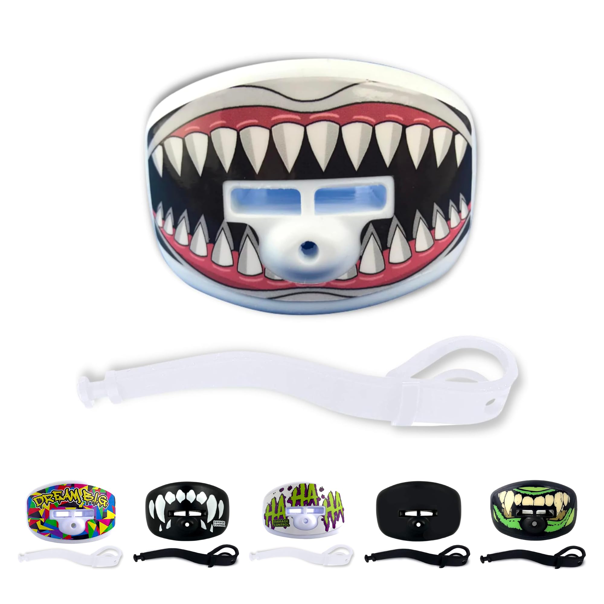 Damage Control Pacifier Mouthpiece, Mouth Piece For Sports, Football Mouthpiece With Helmet Strap, Protects Interior And Exterio