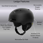 Giro Ledge Snow Helmet - Matte Stone - Size L (59-62.5cm)