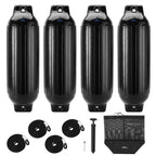 Affordura Boat Fender 4 Pack Boat Bumpers Fenders With 4 Ropes, Boat Bumpers For Pontoon Boat Fenders Inflatable (Black, 85 Inch