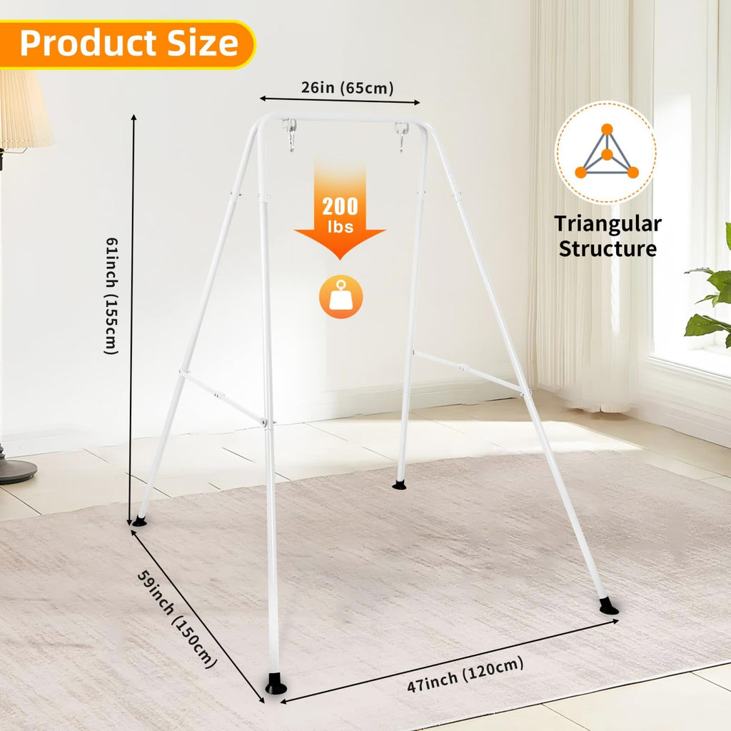 Foldable Swing Stand For Kids, Heavy-Duty Metal Swing Frame For Indoor/Outdoor, Suitable For Most Baby Toddler Swings, Easy To A