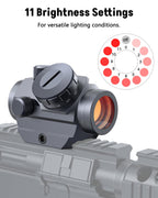 MidTen 2MOA Red Dot Sight, 1x25mm Reflex Sight Waterproof & Shockproof & Fog-Proof Red Dot Scope with 1 inch Riser Mount, Grey