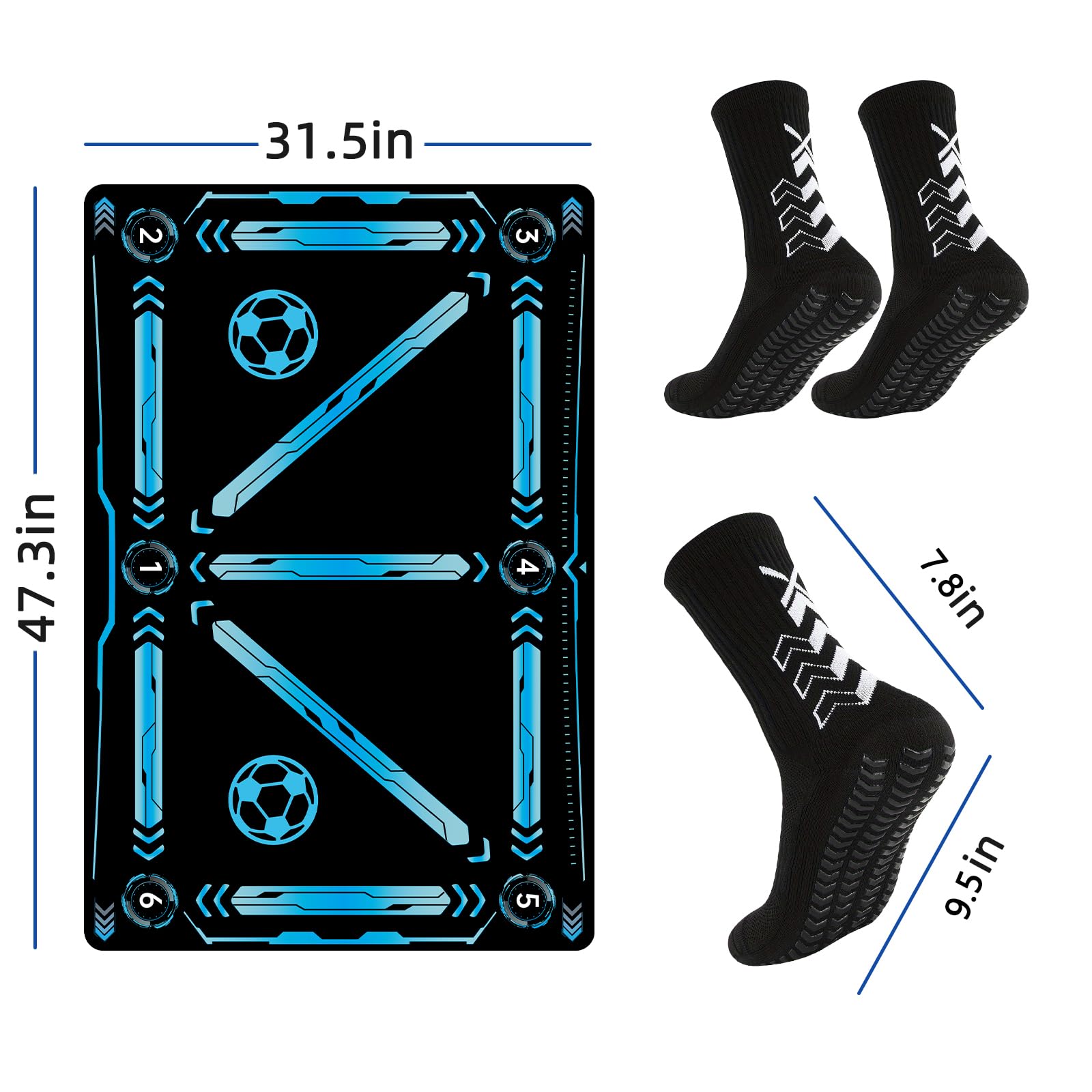 Soccer Mat Training,Soccer Training Equipment Improve Strength,47.3 * 31.5In Coordination And Agility,Anti-Slip Silent Absorptio