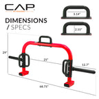 Cap Barbell Deluxe Open Trap Bar, Hex Bar, Shrug Bar, Deadlift Bar For Olympic And Standard Plates - Red