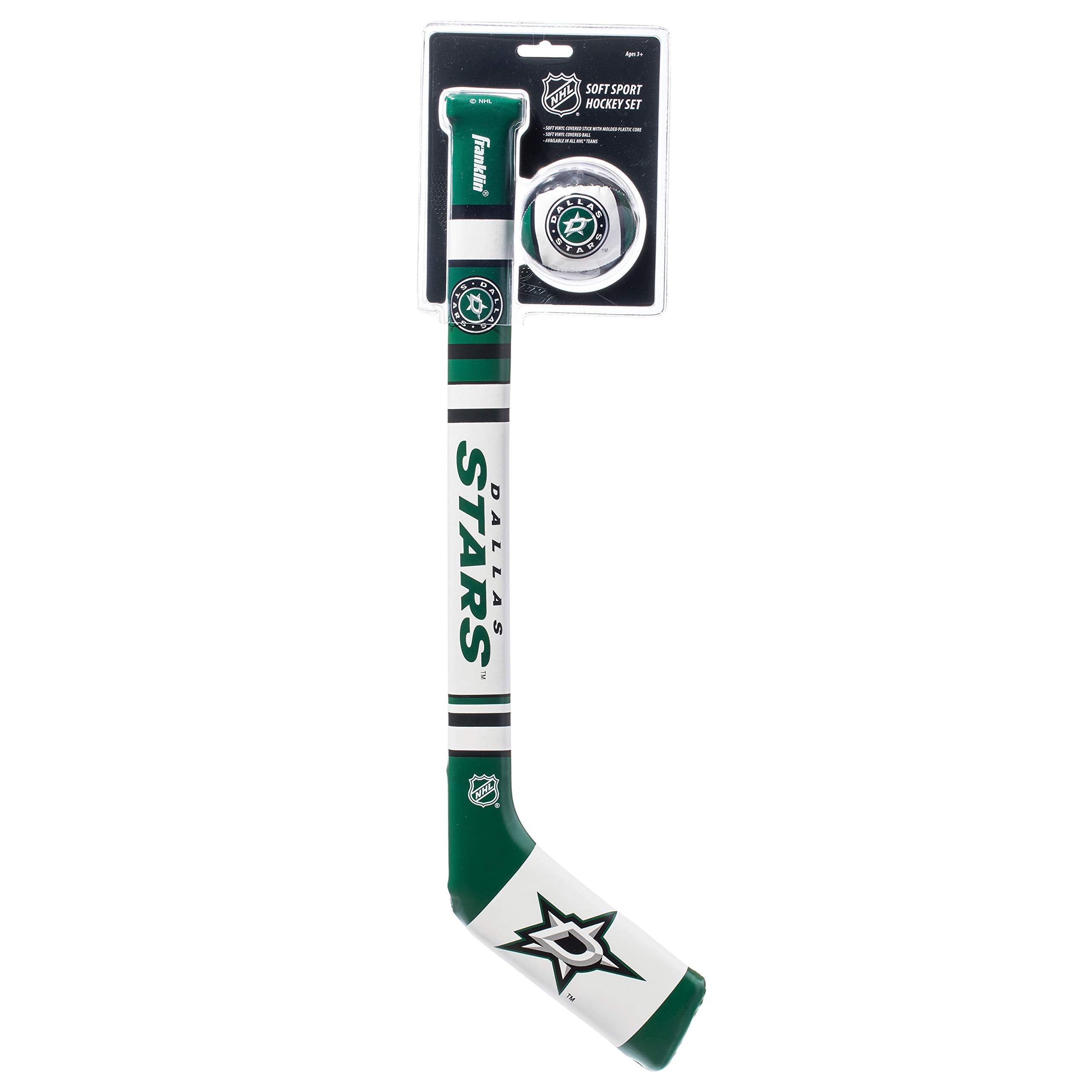 Franklin Sports Dallas Stars Nhl Mini Soft Hockey Stick Set - Nhl Team Soft Foam Mini Hockey Stick And Ball Set - Great Toy For