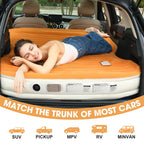 Kmz Suv Air Mattress With Built-In Pump & 2 Pillows, Thickened Flocked Pvc, Quick 90-Seconds Inflation Air Bed, Portable & Durab