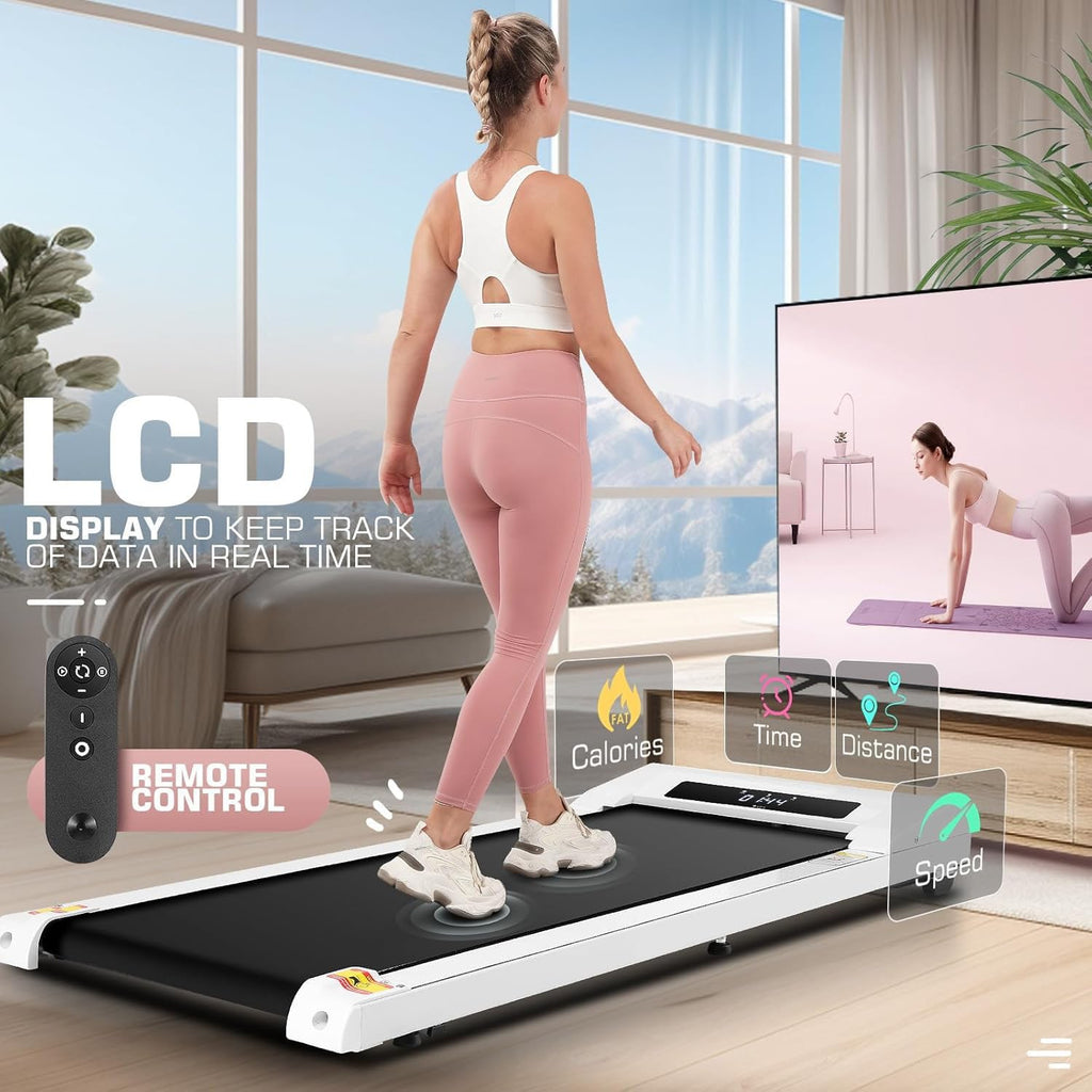 Walking Pad Under Desk, Funmily 2.5Hp Small Treadmill For Home/Office, 2025 Upgrade 3-In-1 Mini Treadmill With App, Remote Contr