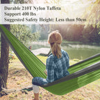 Forbidden Road Camping Hammock 400Lbs Capacity Portable Hammock For Outside, Backyard, Travel, Backpacking, Beach
