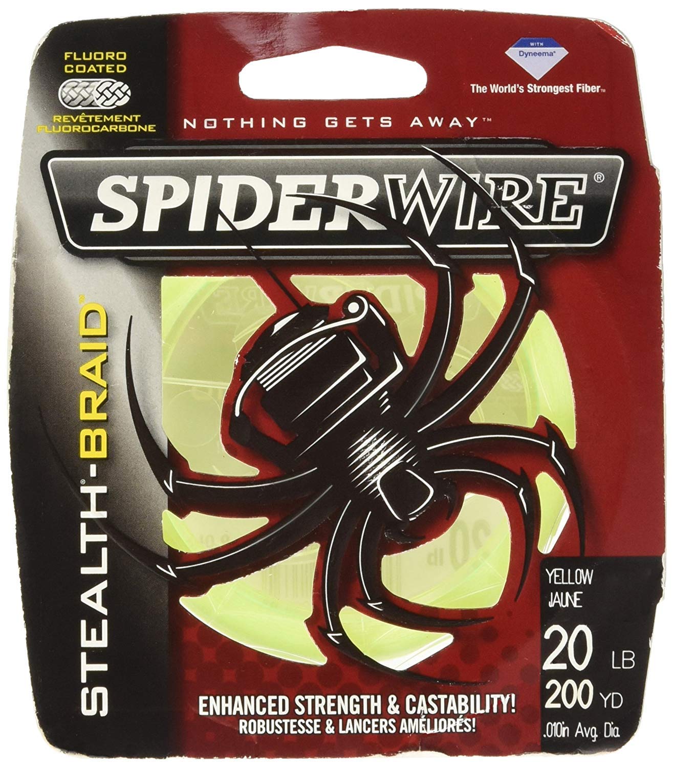 Spiderwire Stealth Superline, Hi-Vis Yellow, 150Lb | 68.0Kg, 1500Yd | 1371M Braided Fishing Line, Suitable For Freshwater And Sa