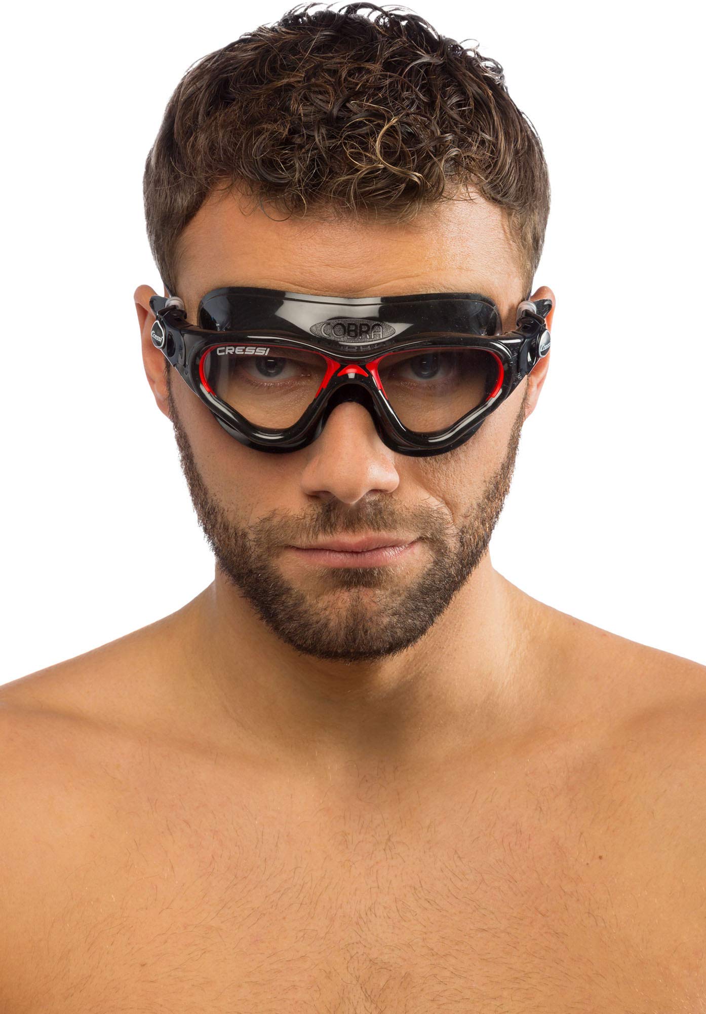 Cressi Cobra Black/Red Adjustable Safety Goggles With Shatterproof Lenses