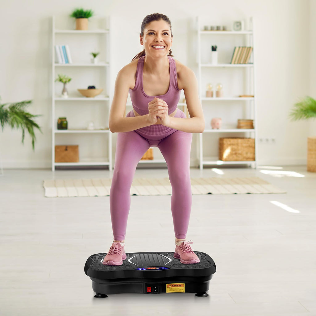 Vibration Plate Exercise Machine, Shaking Whole Body Workout Vibration Platform Lymphatic Drainage, Power Waver Vibrate Stand Ma