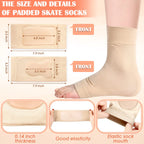 2 Pairs Padded Skate Socks Ankle Protector Ice Skating Boots Socks Skate Ankle Guards Ankle Sleeve Pad For Boots, Skates, Splint