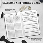 Epewizd Fitness Journal Hardcover Workout Planner 6- Month Undated Workout Log Book Home Gym Accessories For Women And Man-Gray