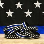 Thin Blue Line American Flag Bracelet (Standard 8'', 2 Pack)