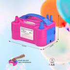IDAODAN Electric Balloon Pump, Portable Electric Balloon Blower Machine Inflator Air Pump Dual Nozzle 110V 600W for Party Decora