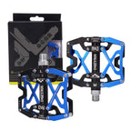 Mzyrh Mountain Bike Pedals, Ultra Strong Colorful Cnc Machined 916 Cycling Sealed 3 Bearing Pedals (Blue Black Black)