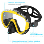 Snorkel Set, Zipoute Snorkel Dry Top Snorkeling Gear For Adults, Panoramic Anti-Leak And Anti-Fog Tempered Glass Lens, Adults Ad