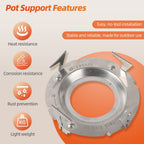 Pot Support For Camping Stoves - 3.5'' X 3.5'' X 1.25'' Stainless Steel Pot Support Attaches To Camping Stove Burners - Can Acco