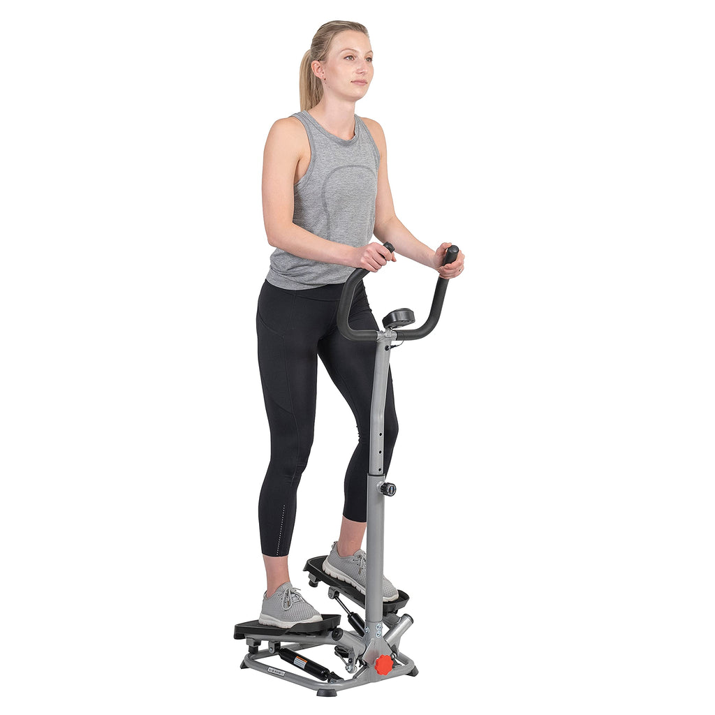 Sunny Health & Fitness Twist Stair Stepper Machine With Handlebar - Sf-S020027 Silver