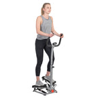 Sunny Health & Fitness Twist Stair Stepper Machine With Handlebar - Sf-S020027 Silver