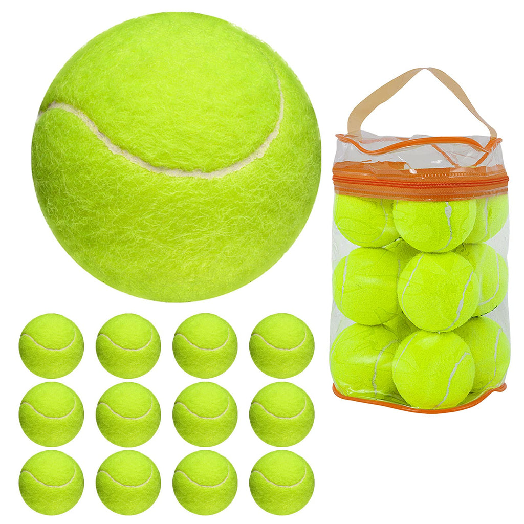 Gkk Tennis Balls 12 Pack Durable Pressurized Tennis Balls Yellow Felt Training Tennis Balls High Bounce Practice Tennis Balls Fo