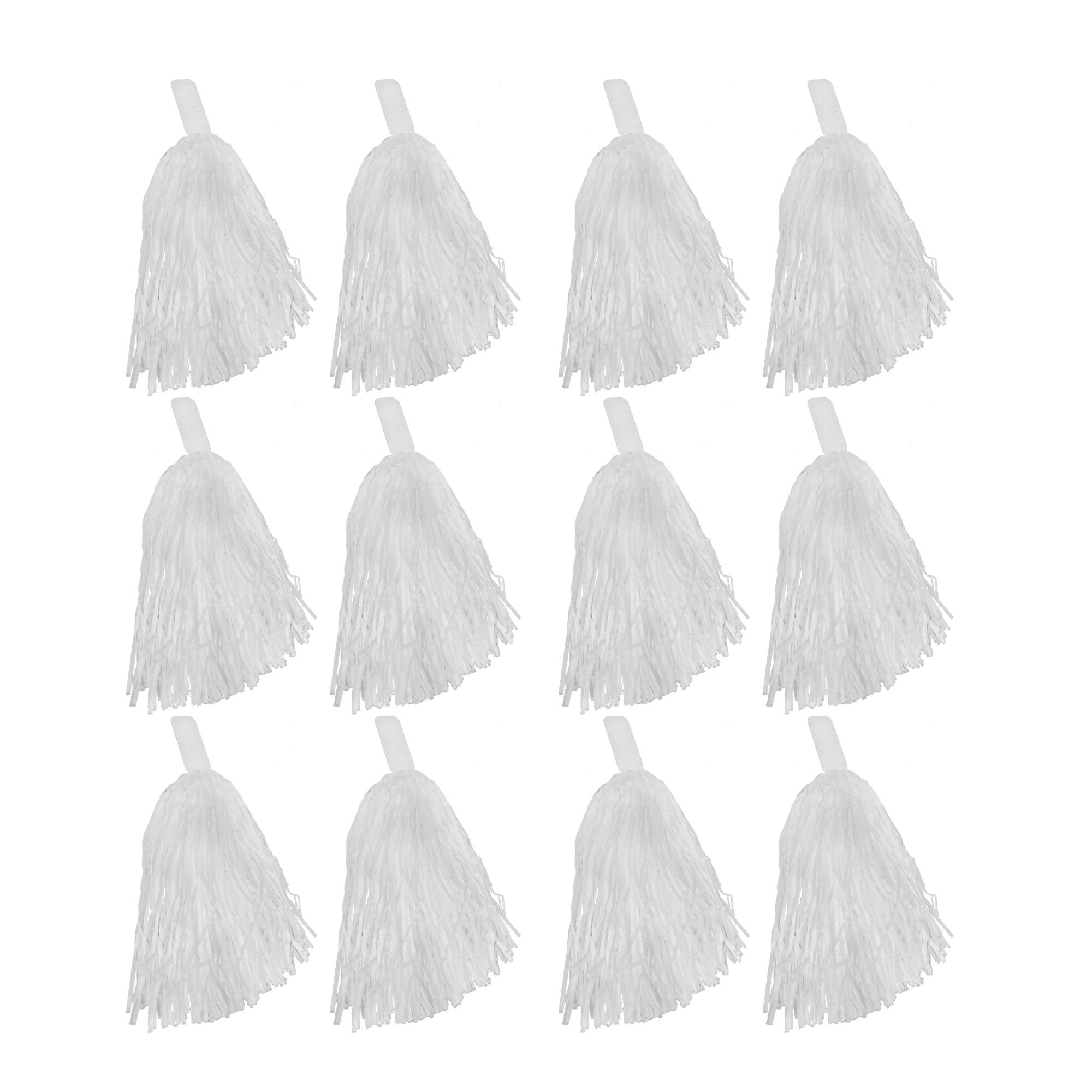 Windy City Novelties Cheerleader Pom Poms - 12 Pack (White)