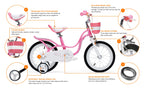 Royalbaby Little Swan 14'' Carbon Steel Kids Bike W/Dual Hand Brakes, Adjustable Seat, Folding Basket, & Training Wheels, For Gi
