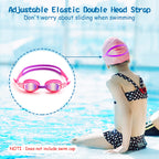 Cooloo Kids Goggles For Swimming For Age 3-15, 2 Pack Kids Swim Goggles With Nose Cover, No Leaking, Anti-Fog, Waterproof, Purpl