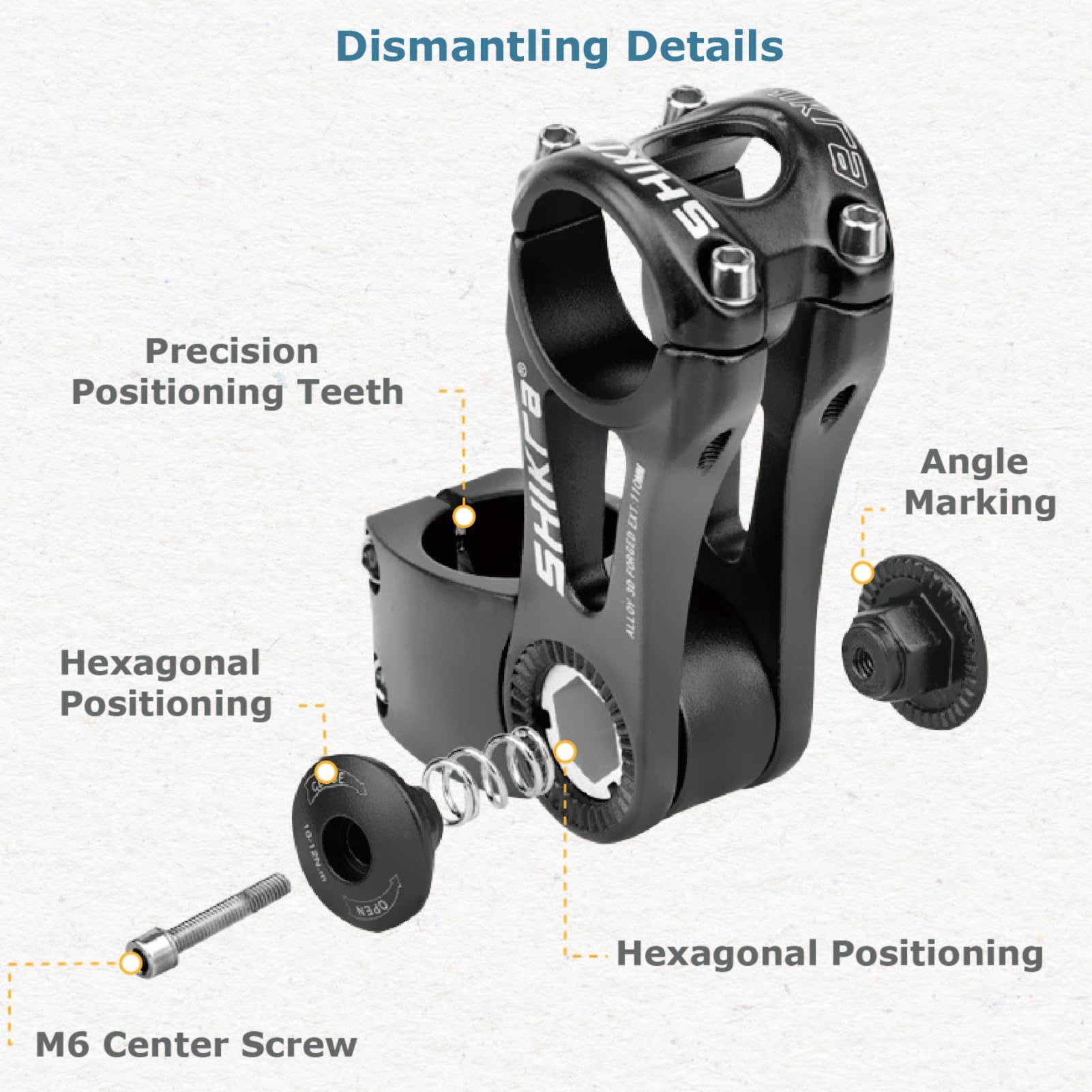 Yapjeb Bike Stem 31.8 110Mm 85 Degree Adjustable Bike Stem Mountain Bike Stem Short Handlebar Stem Riser For Bicycle, Road Bike,