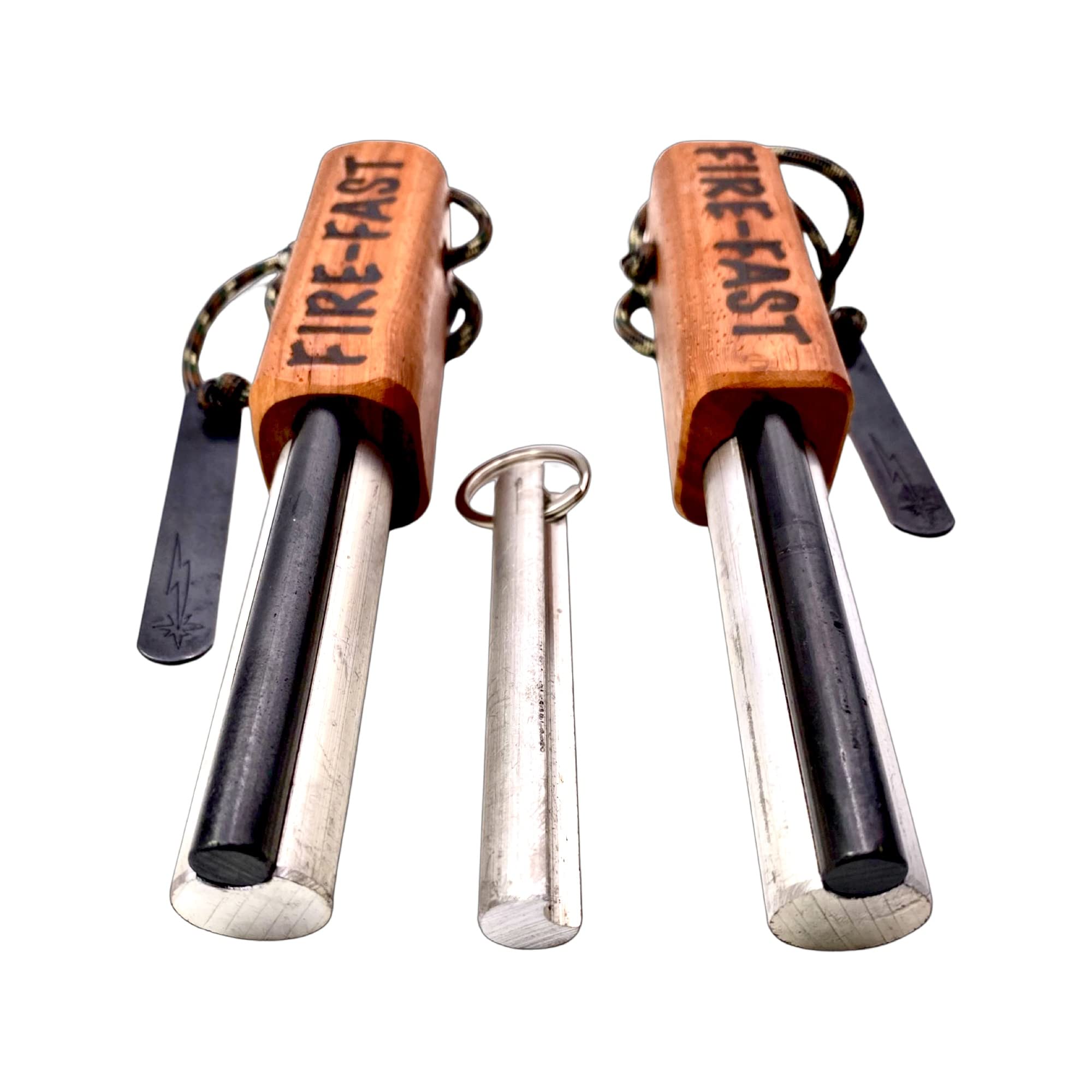 Fire-Fast Trekker Twin. Two Trekkers Plus Extra Mag Rod. Best Emergency Waterproof Survival Firestarters. Magnesium And Euro Fir
