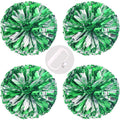 Puzine 4Pack 13'' Cheerleading Pom Poms With New Handle For Team Spirit Sports Dance Cheering Kids Adults 100G (4 Pack Green And