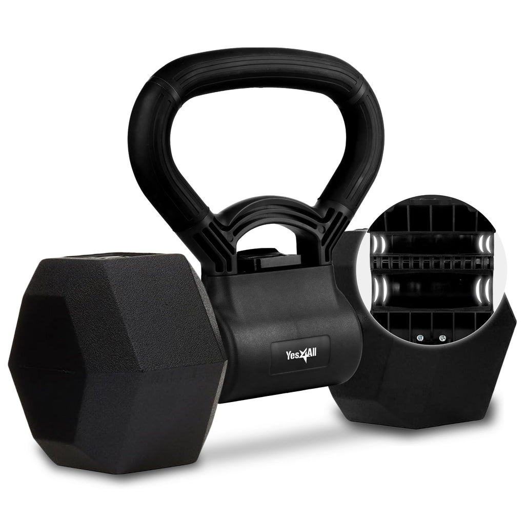 Yes4All Kettle grip, Kettlebells Dumbbell Grip Handle, Convert Dumbbells into Kettlebell, Portable Dumbbell Converter Weight Gri