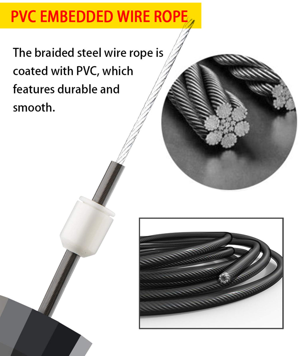 Jump Rope, Ball Bearings Tangle-Free Rapid Speed Cable Skipping Rope, Adjustable Jumping Ropes For Men, Women And Kids - 2 Pack
