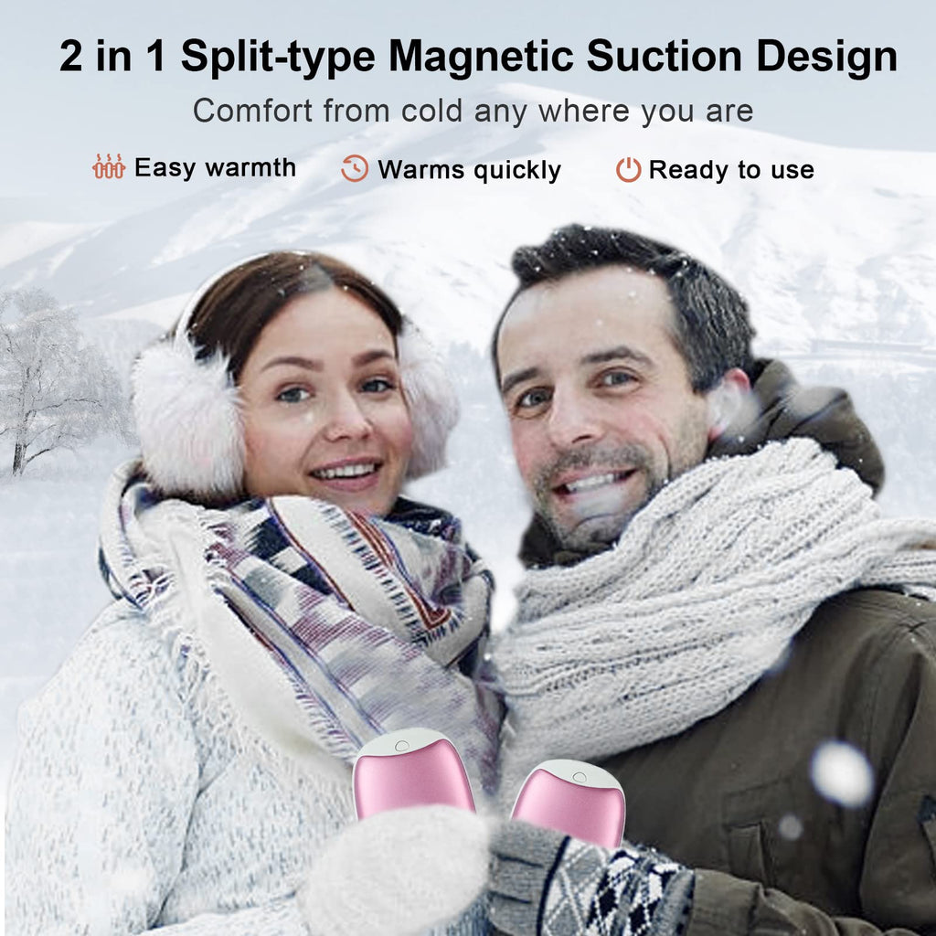 2 Pack Hand Warmers Rechargeable, 8000Mah Electric Portable Pocket Hand Warmer/Power Bank, Great For Outdoor Sports, Hunting, Go