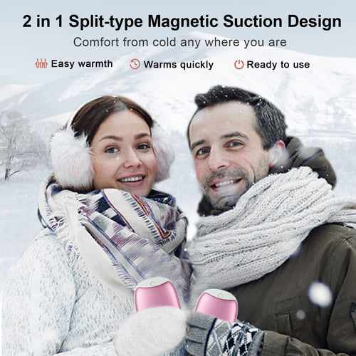 2 Pack Hand Warmers Rechargeable, 8000Mah Electric Portable Pocket Hand Warmer/Power Bank, Great For Outdoor Sports, Hunting, Go