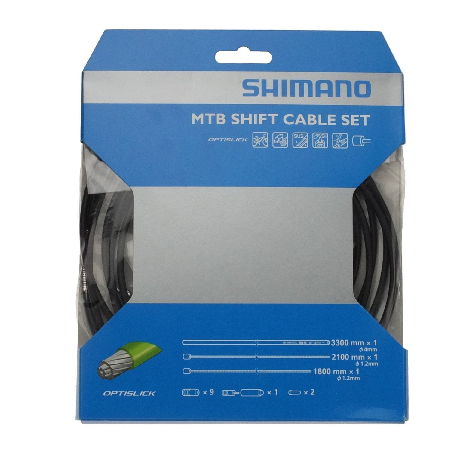 Shimano Mtb Optislick Derailleur Cable And Housing Set, Black