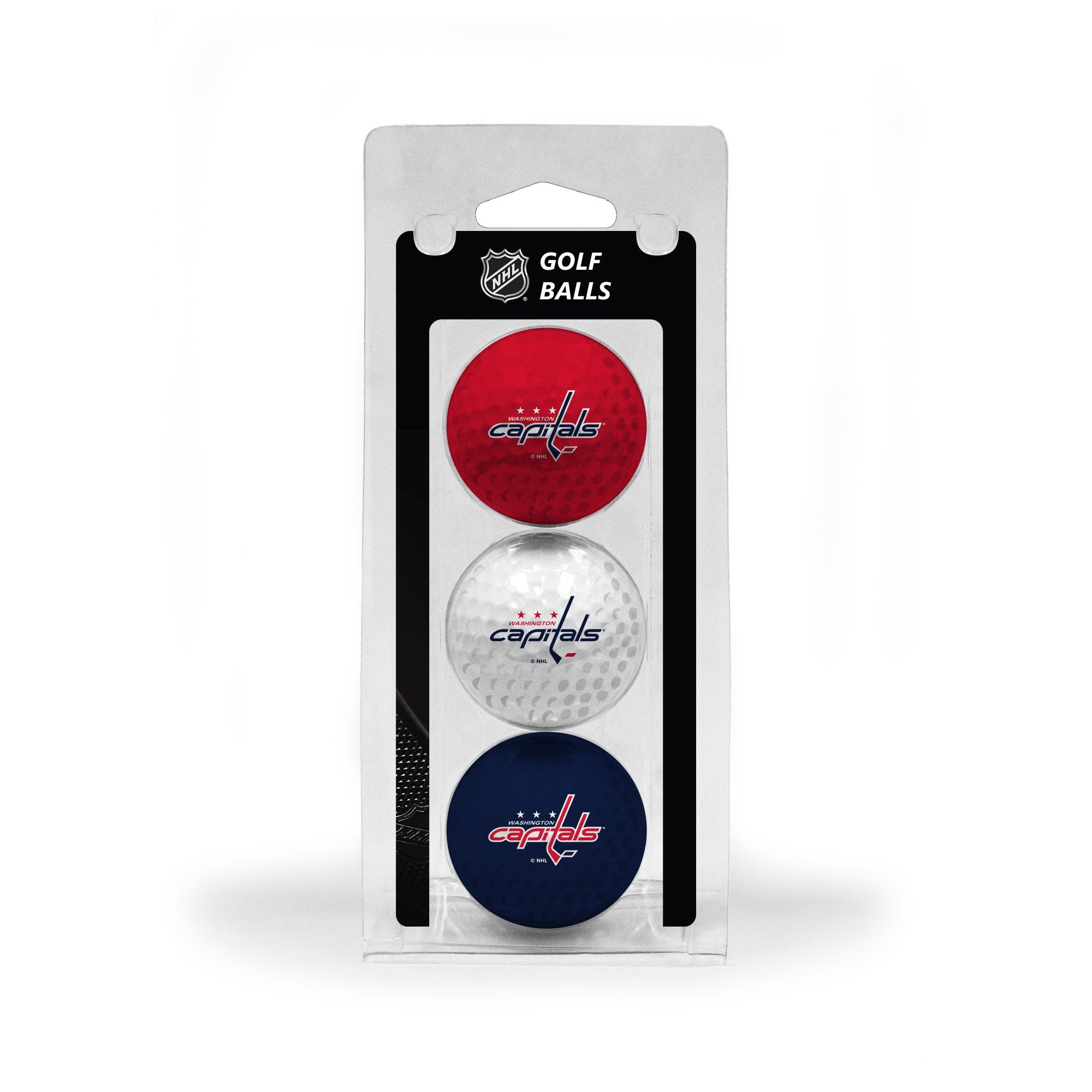 Team Golf Nhl Washington Capitals 3 Golf Ball Pack Regulation Size Golf Balls, 3 Pack, Full Color Durable Team Imprint