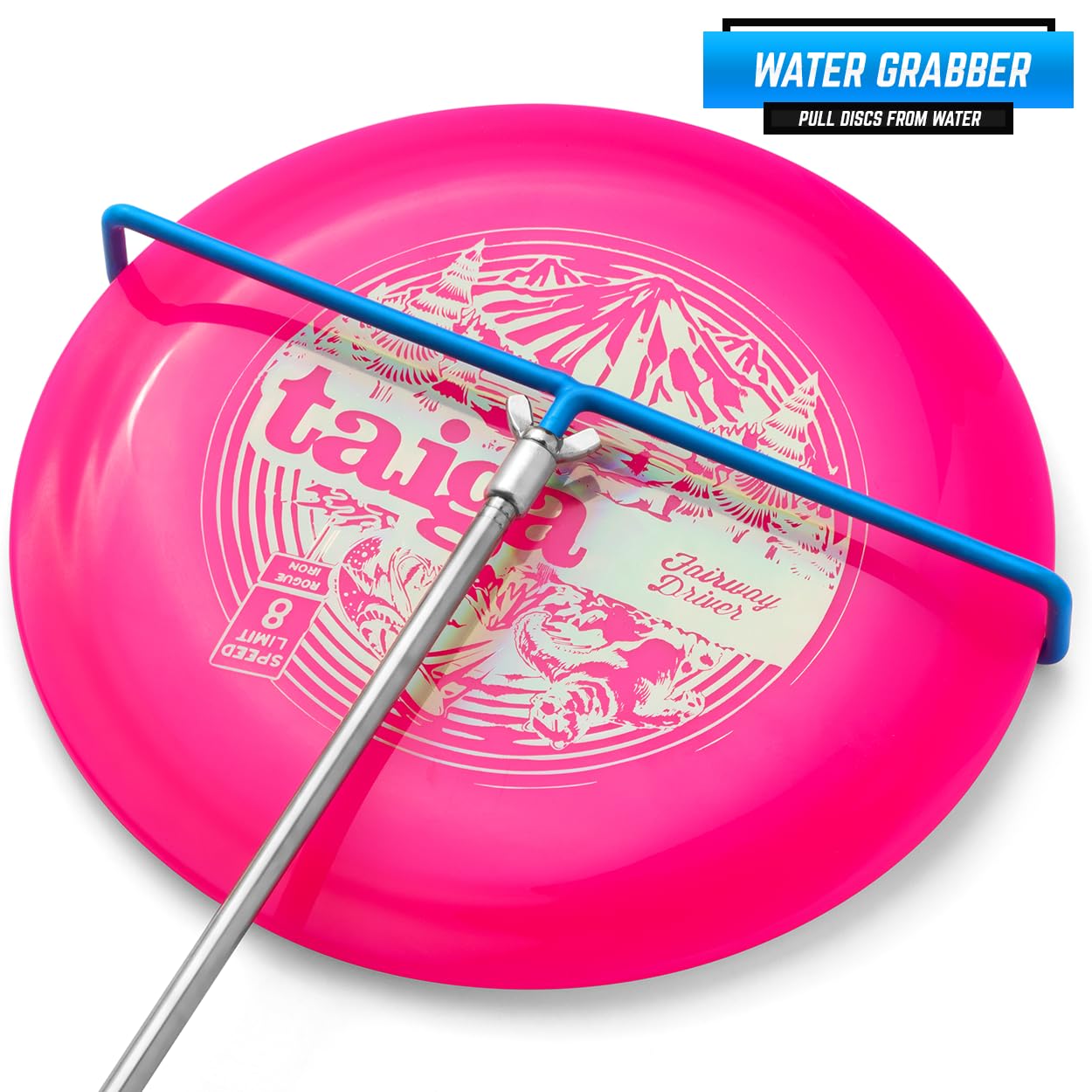 Rogue Iron Sports Disc Golf Retriever Pole Telescoping Disc Golf Accessories Grabber 16 Inches To 16Ft