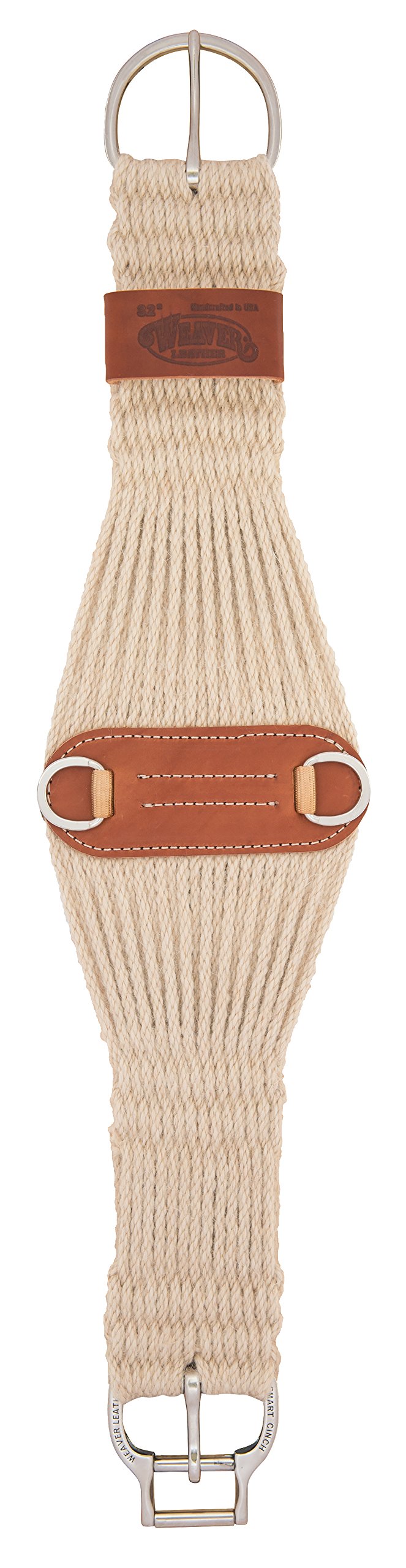 Weaver Leather Mohair Blend 27 Strand Roper Smart Cinch, Natural, 30